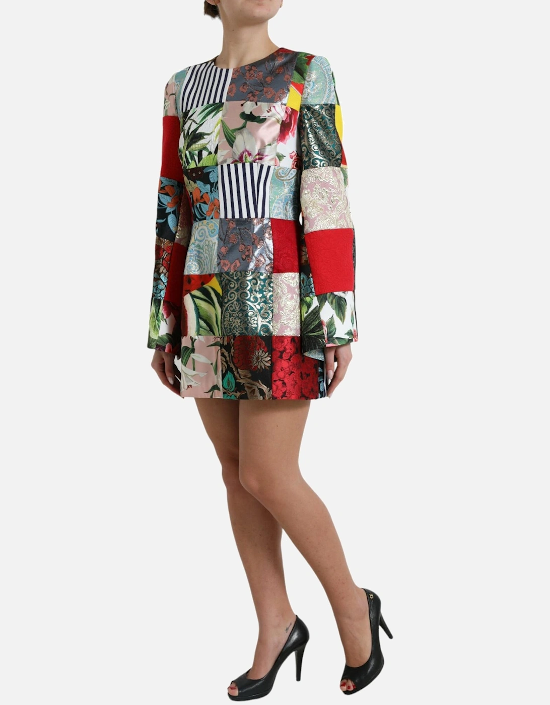 Jacquard Floral Shift Mini Dress Women - Multicolor Dresses