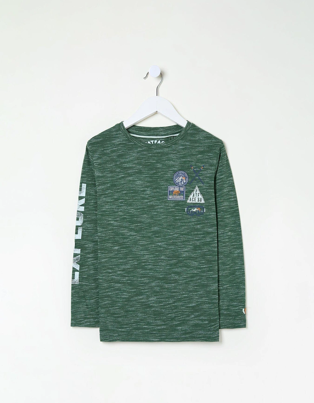 Boys Explore Ski Long Sleeve T-Shirt - Dark Green