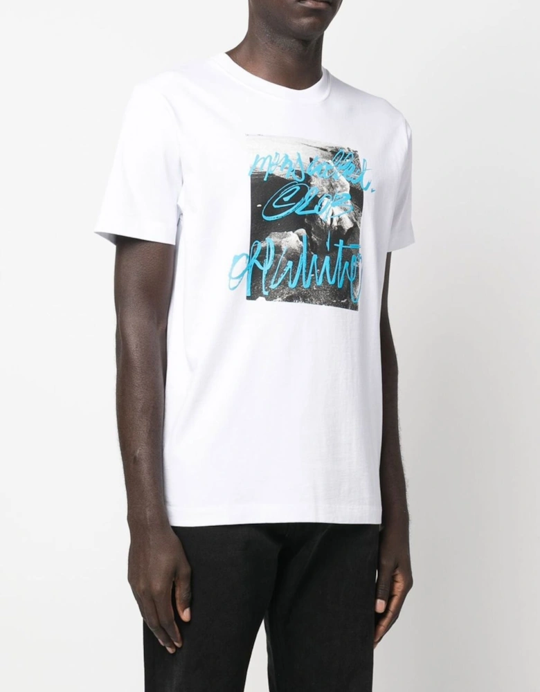 Rocks Type Print T-Shirt in White