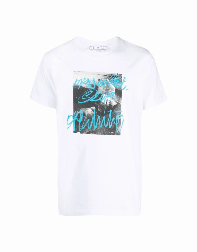 Rocks Type Print T-Shirt in White