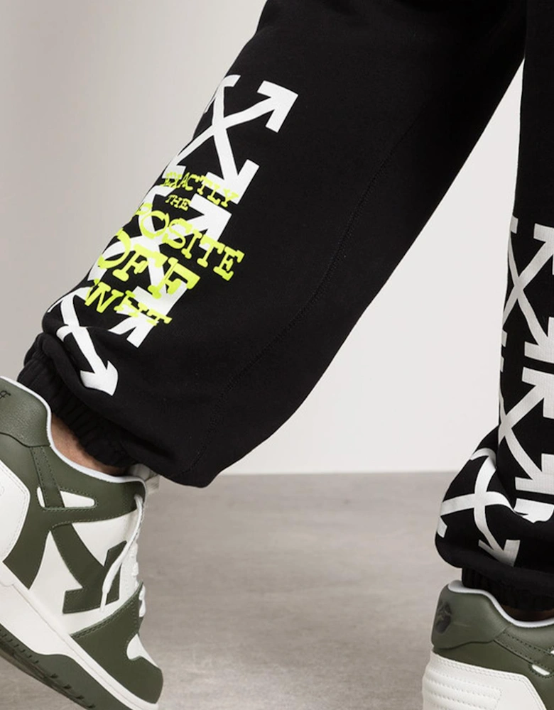 Opposite Arrows Printed Joggers in Black