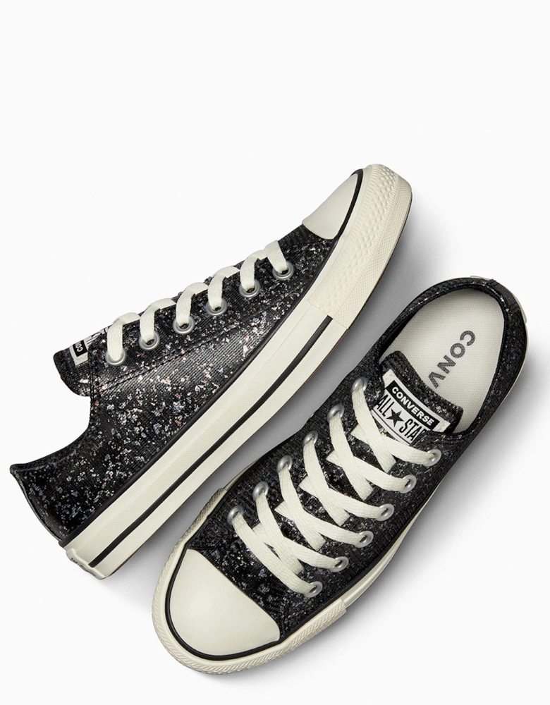 Womens Shinefetti Chuck Taylor All Star Trainers - Black