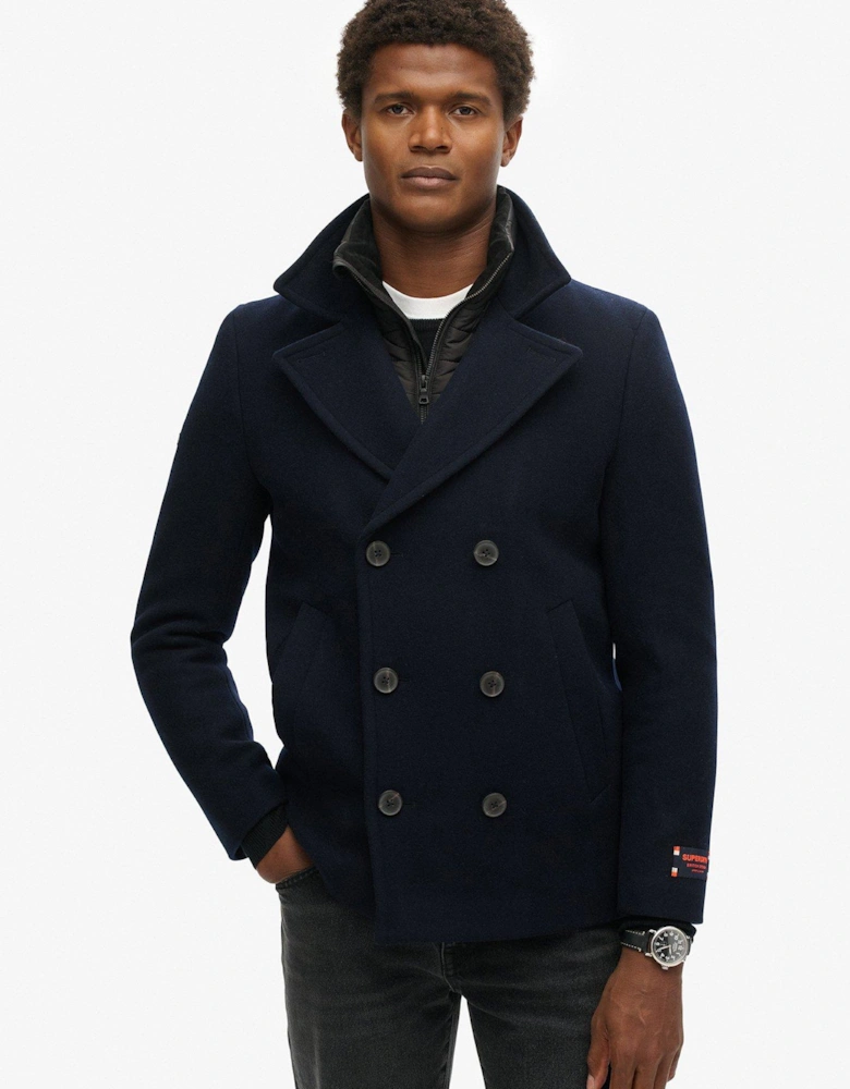 Tailored 2 In 1 Peacoat - Navy