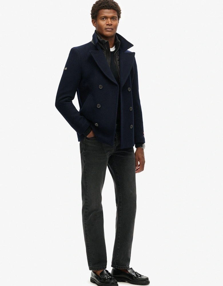 Tailored 2 In 1 Peacoat - Navy