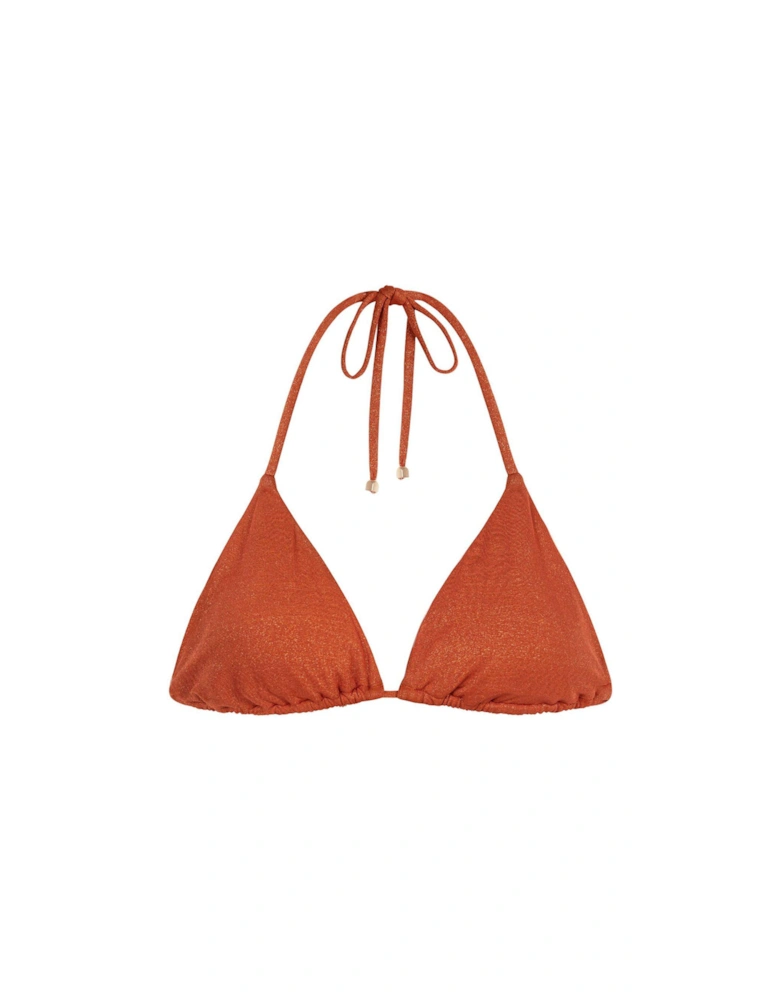 Metallic Triangle Bikini Top - Bronze