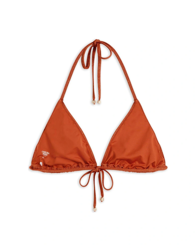 Metallic Triangle Bikini Top - Bronze