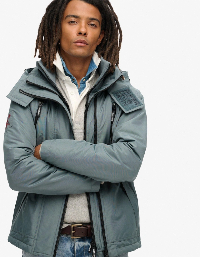 Hooded Mountain Windbreaker Jacket - Blue