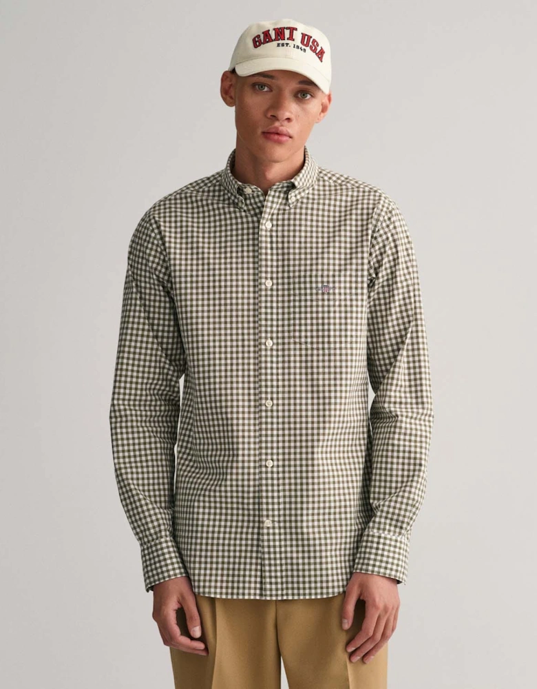 Mens Regular Fit Gingham Poplin Shirt