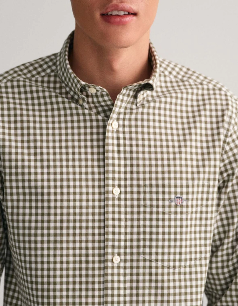 Mens Regular Fit Gingham Poplin Shirt