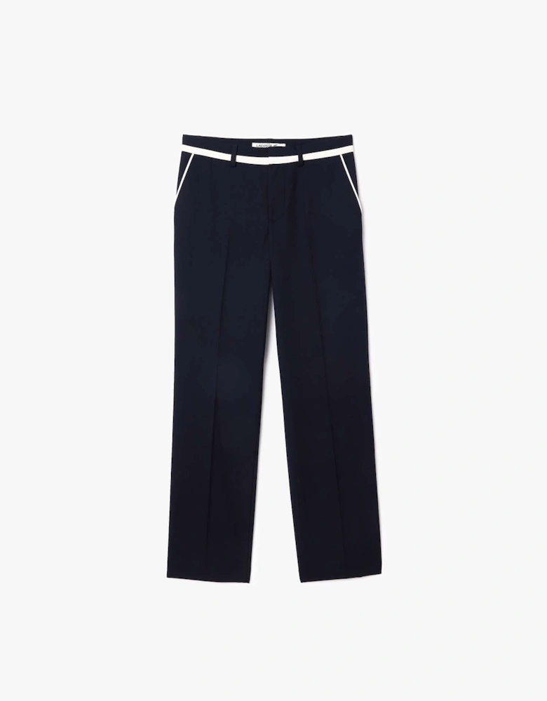 Straight-Fit Badge Detail Suit Pants