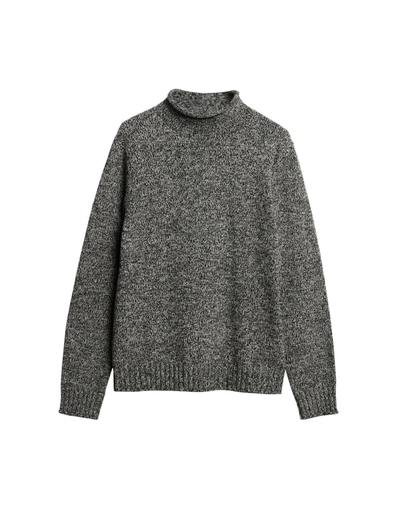 Mock Neck Knitted Jumper - Black