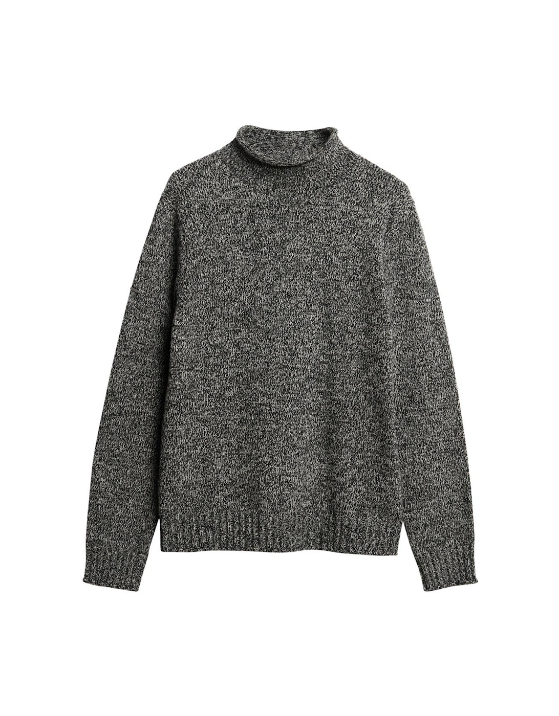 Mock Neck Knitted Jumper - Black