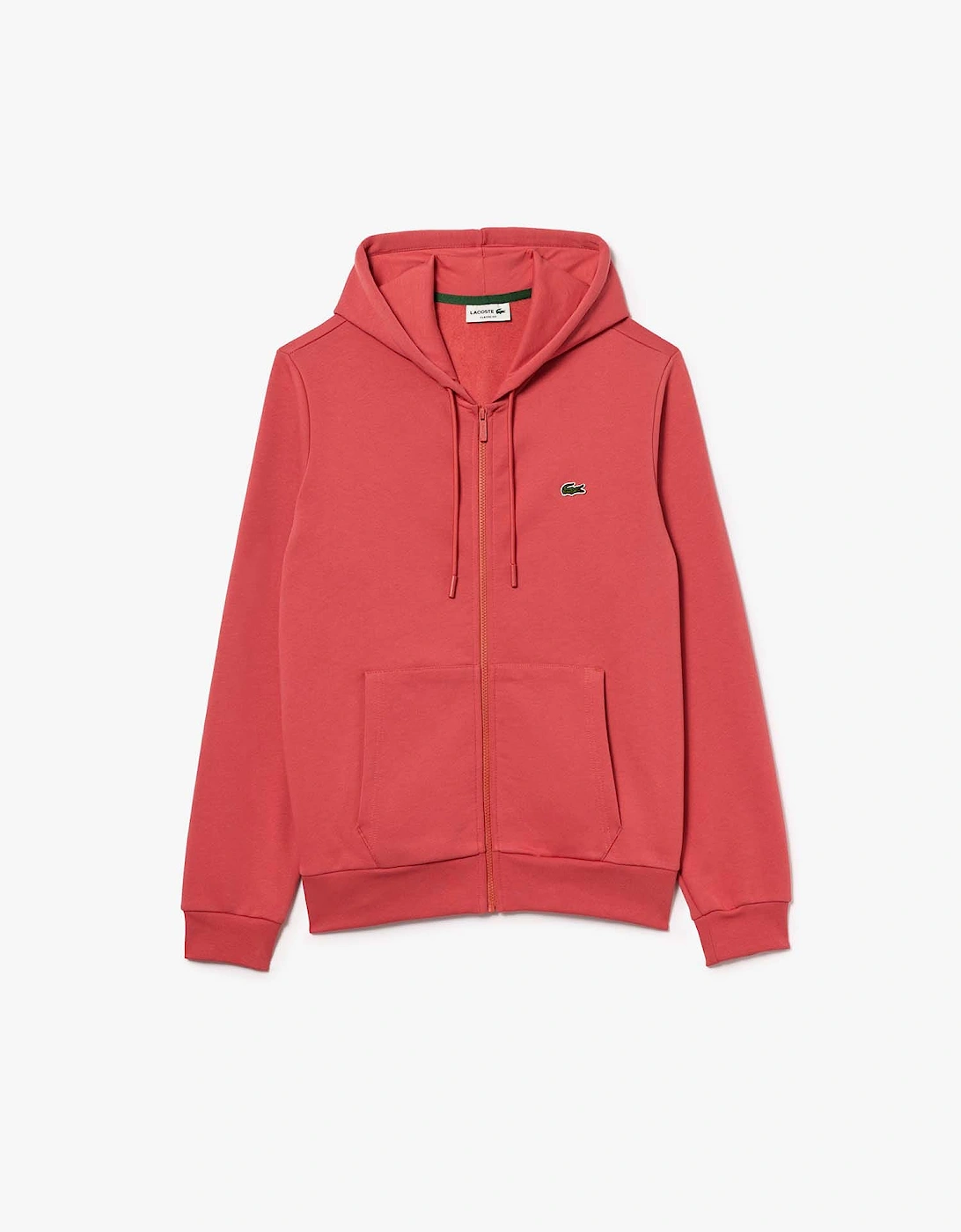Lacoste Men's Zip-Up Fleece Hoodie - Red - Size: 34