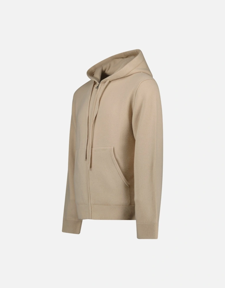 'Lindley' Knitted Cashmere Hoodie Soft Fawn Beige