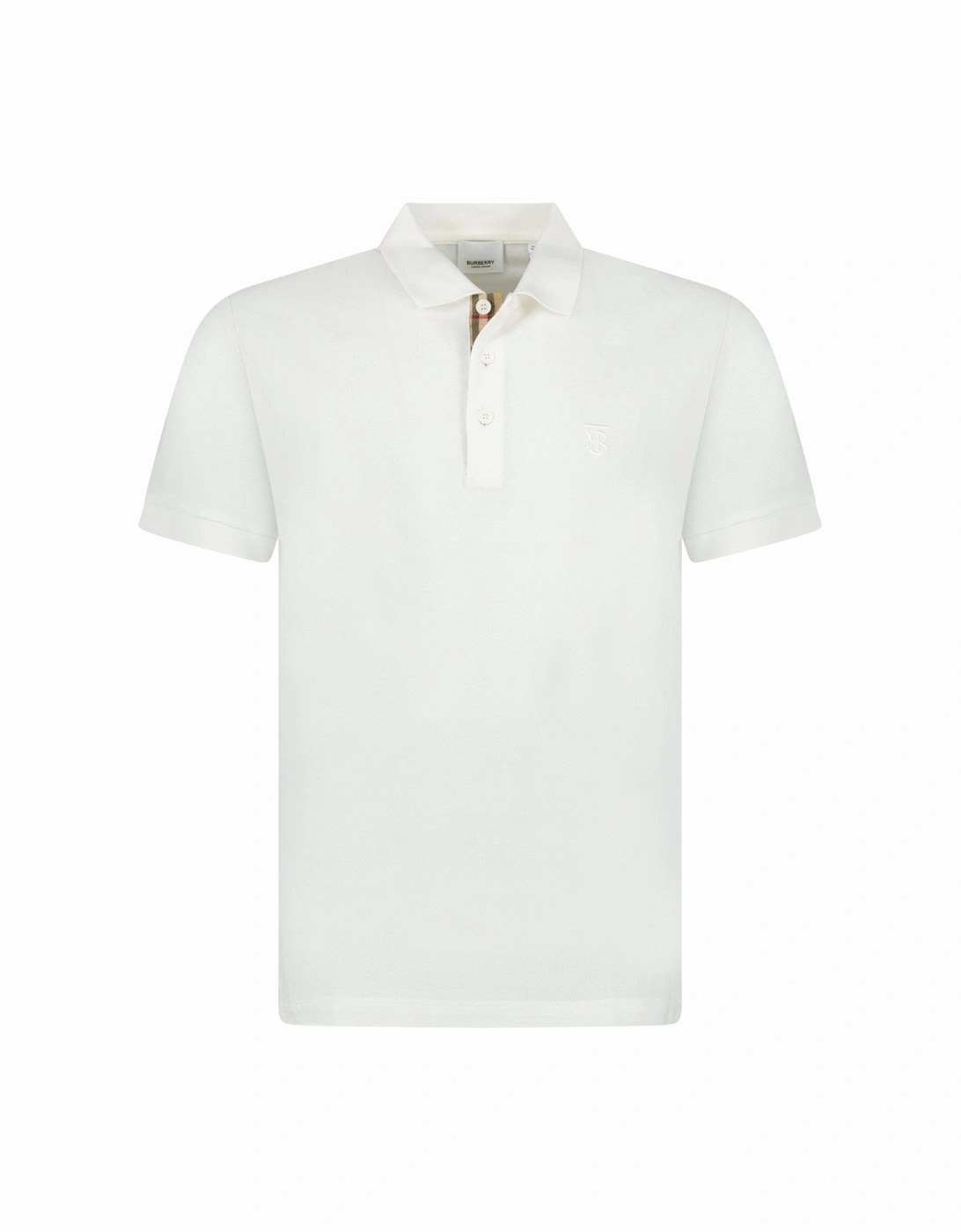 'Eddie' TB Check Placket Polo-Shirt White, 3 of 2