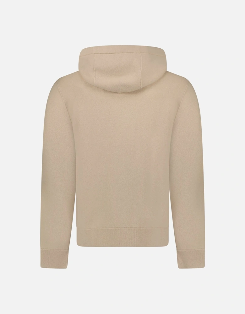 'Lindley' Knitted Cashmere Hoodie Soft Fawn Beige