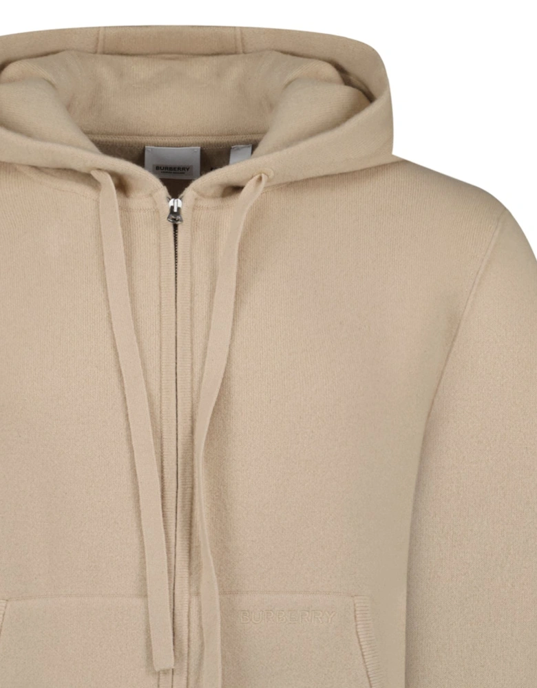 'Lindley' Knitted Cashmere Hoodie Soft Fawn Beige