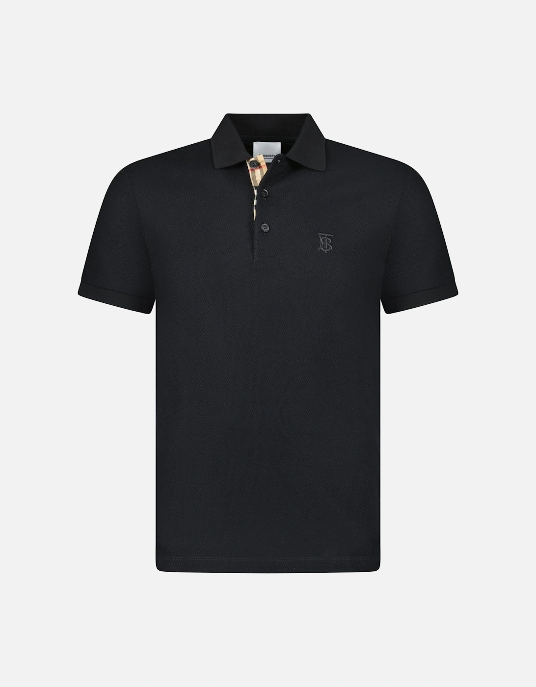 'Eddie' TB Check Placket Polo-Shirt Black, 3 of 2