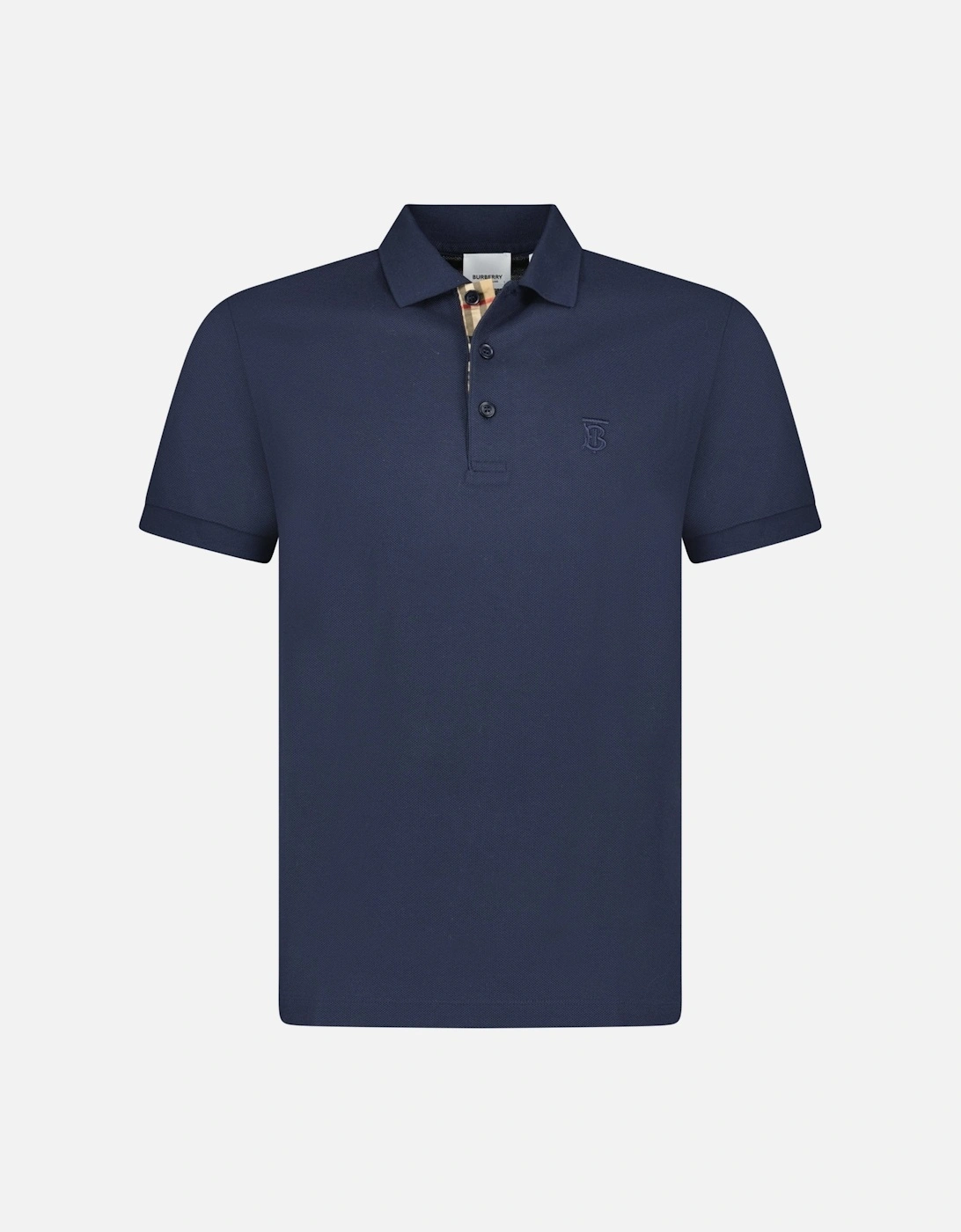 'Eddie' TB Check Placket Polo-Shirt Navy, 3 of 2