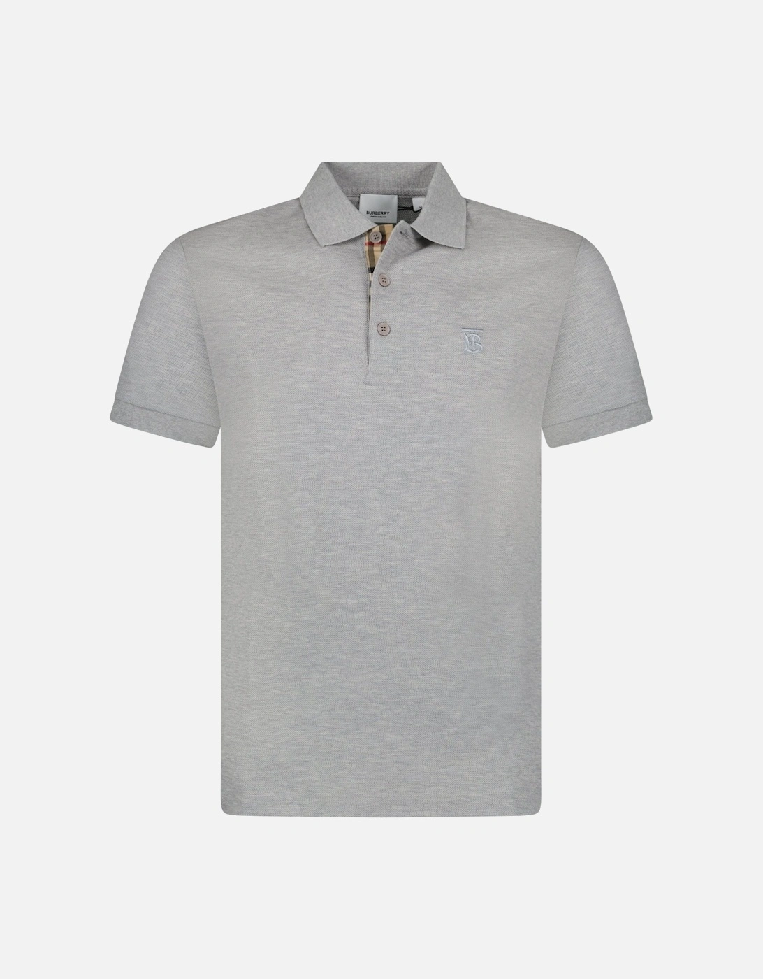 'Eddie' TB Check Placket Polo-Shirt Grey, 3 of 2