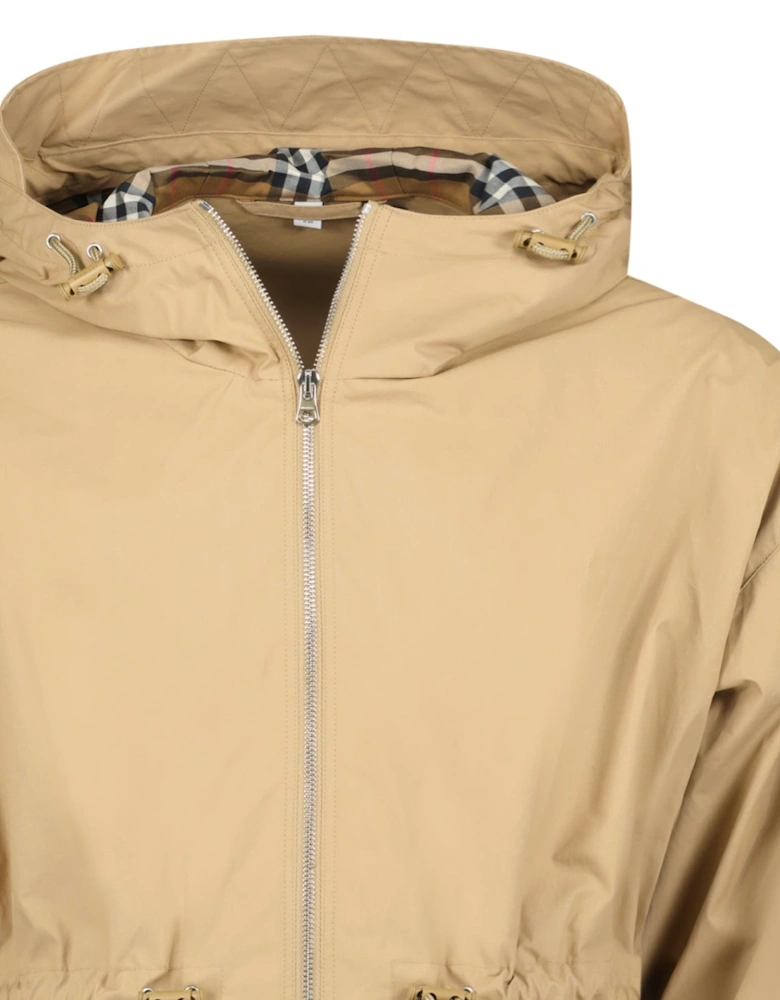 'Birley' Check Hooded Rain Jacket Archive Beige