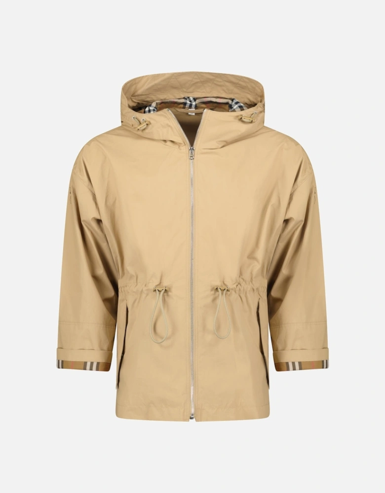 'Birley' Check Hooded Rain Jacket Archive Beige