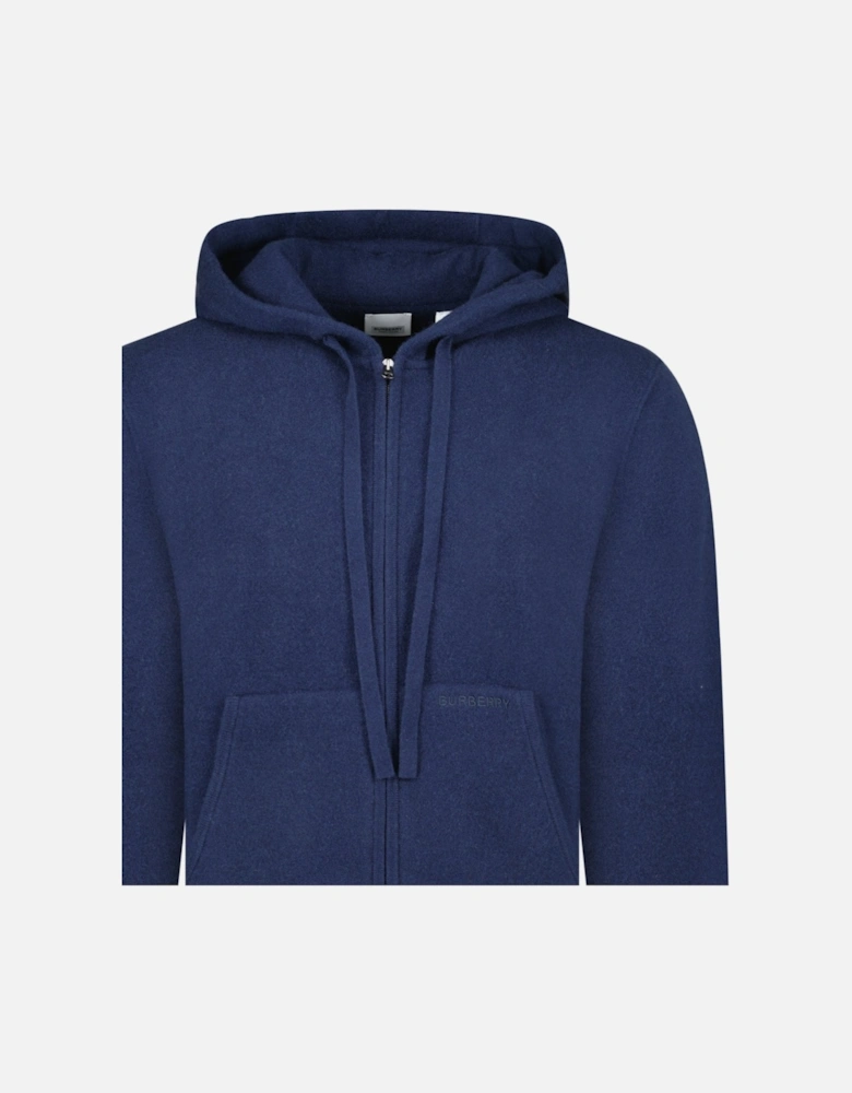 'Lindley' Knitted Cashmere Hoodie Navy