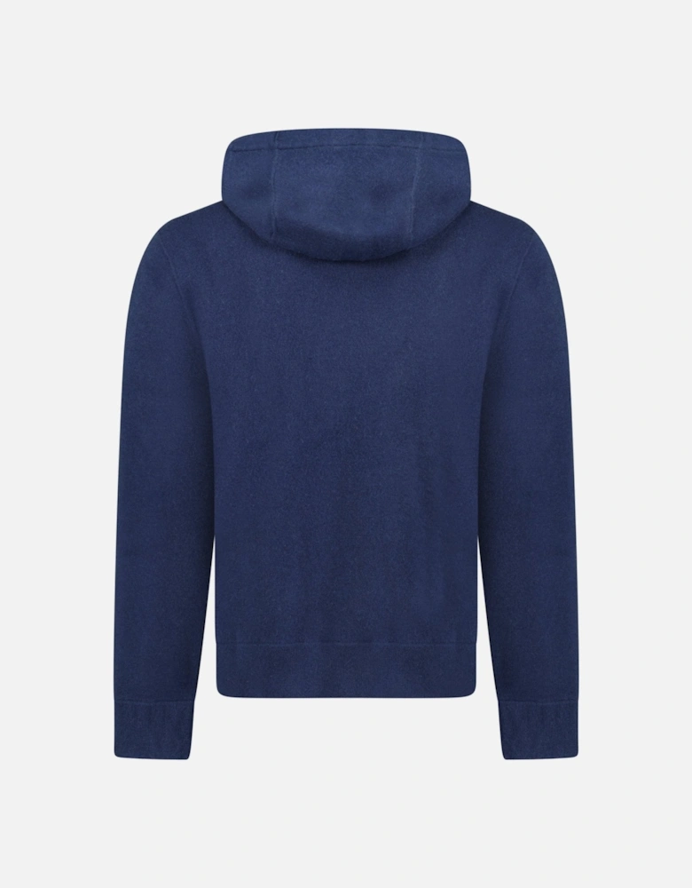 'Lindley' Knitted Cashmere Hoodie Navy