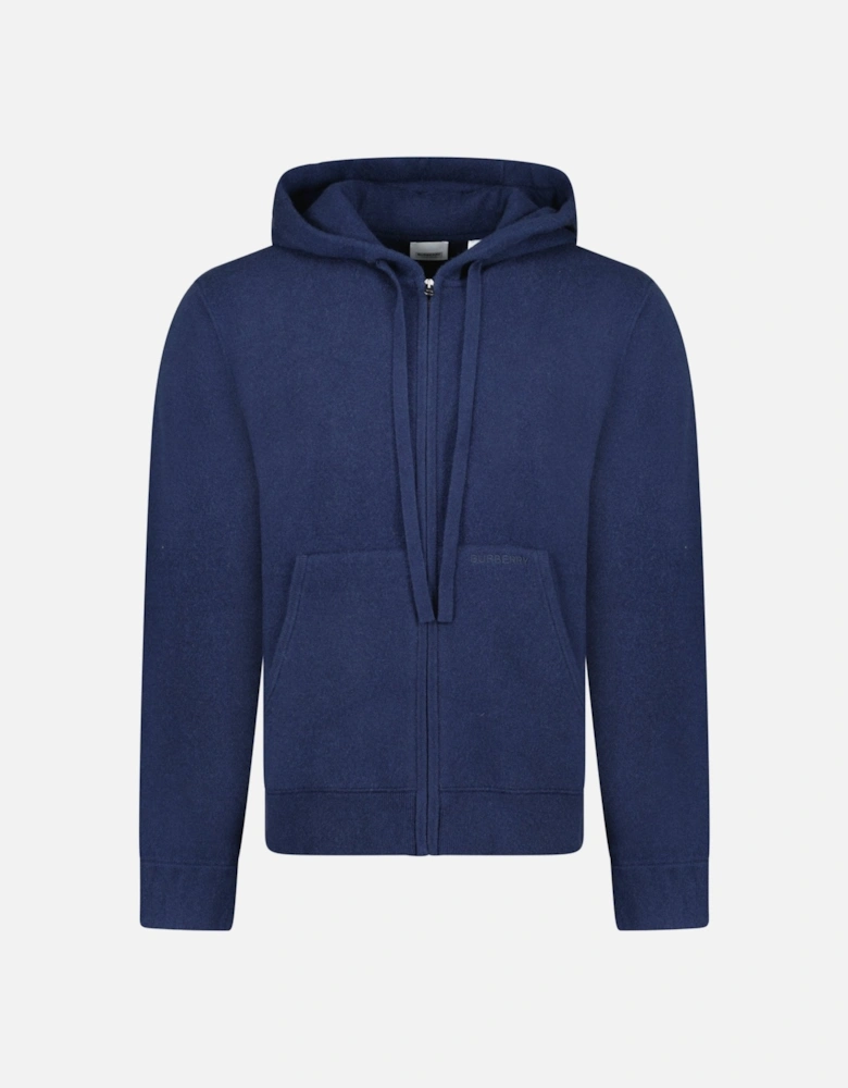 'Lindley' Knitted Cashmere Hoodie Navy