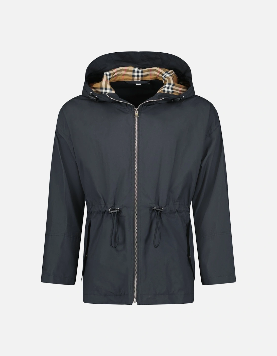 'Birley' Check Hooded Rain Jacket Black, 4 of 3