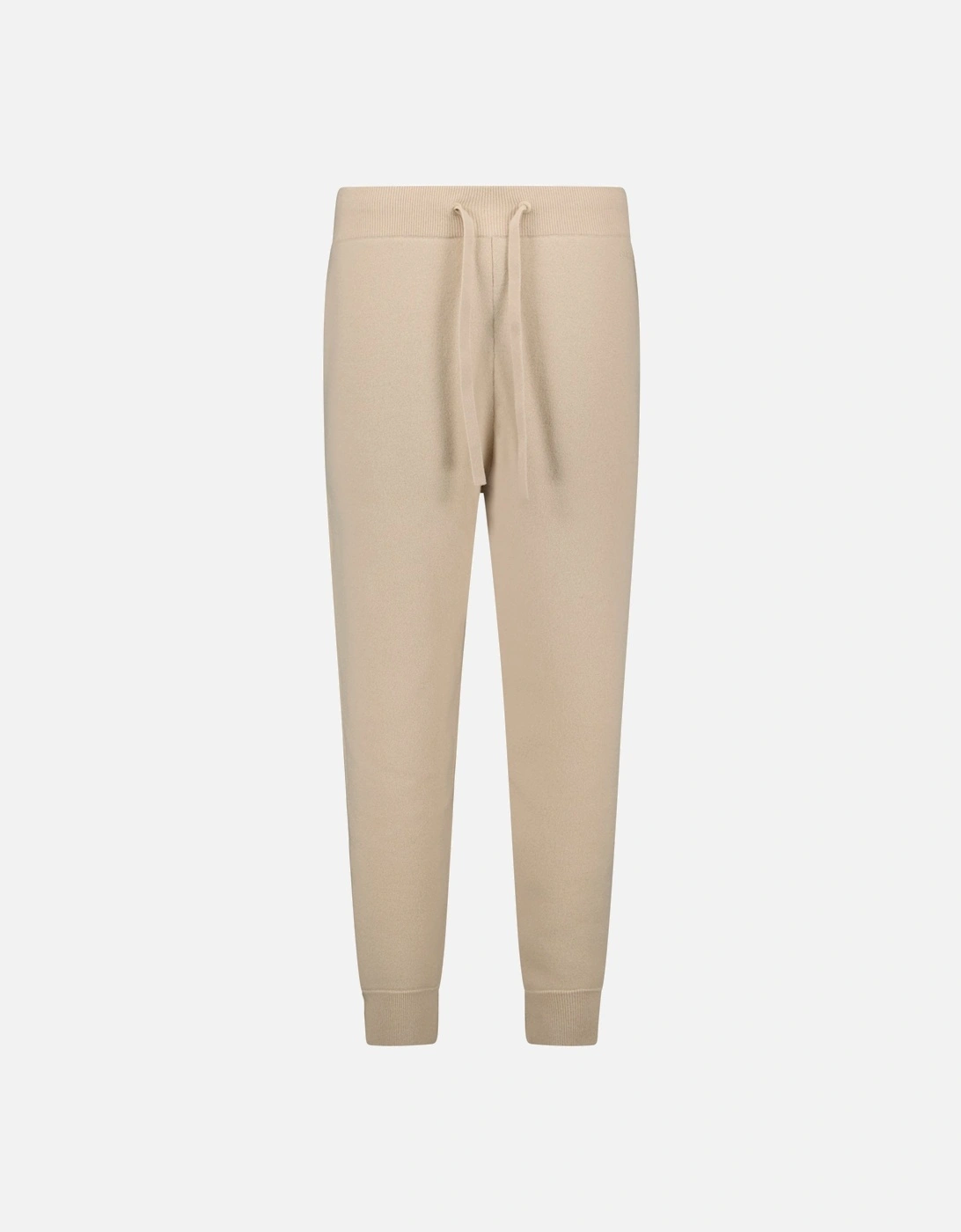 'Hunton' Knitted Cuffed Cashmere Sweatpants Soft Fawn Beige, 5 of 4