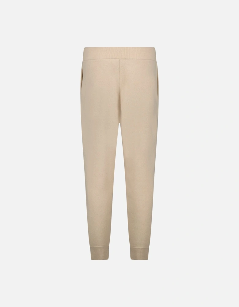 'Hunton' Knitted Cuffed Cashmere Sweatpants Soft Fawn Beige