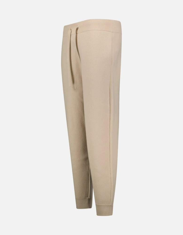 'Hunton' Knitted Cuffed Cashmere Sweatpants Soft Fawn Beige