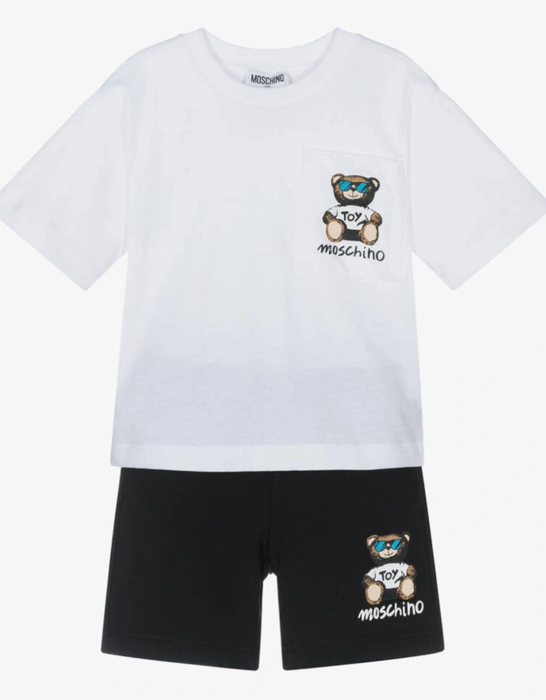 WHITE/BLACK SHORTS SET HUG00R