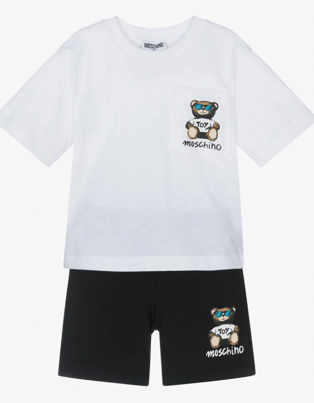 WHITE/BLACK SHORTS SET HUG00R