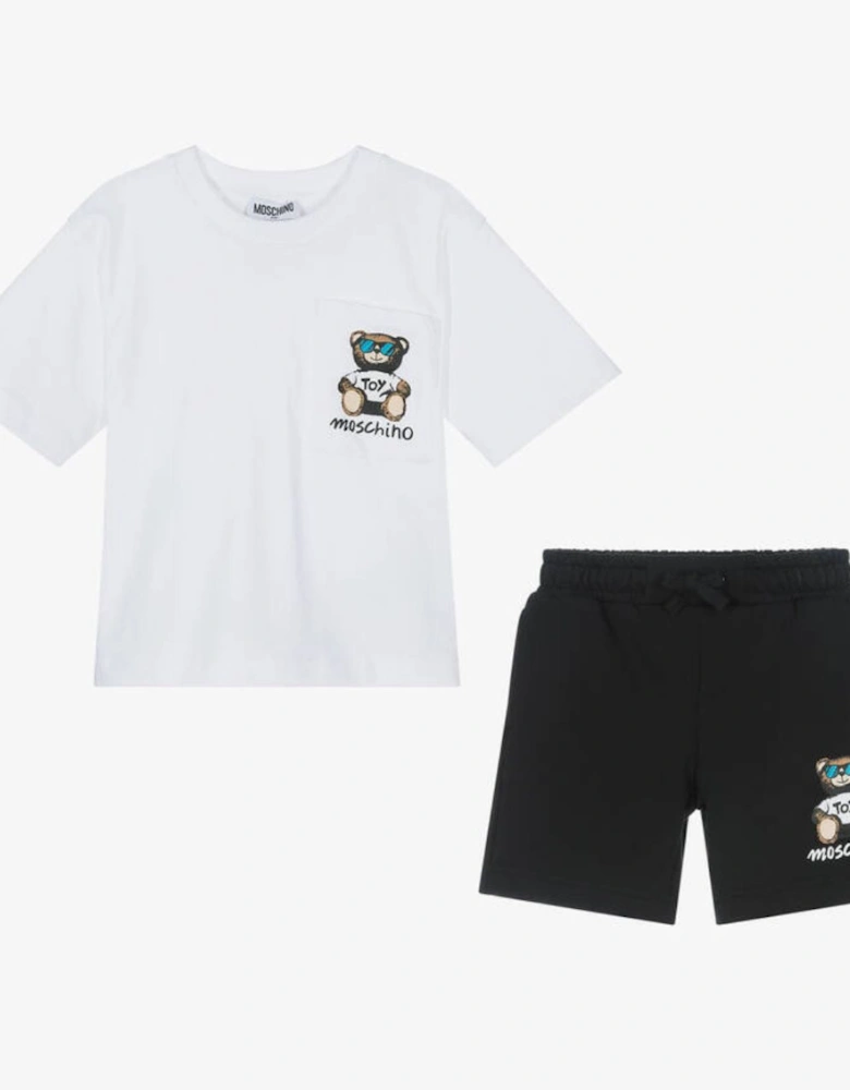 WHITE/BLACK SHORTS SET HUG00R