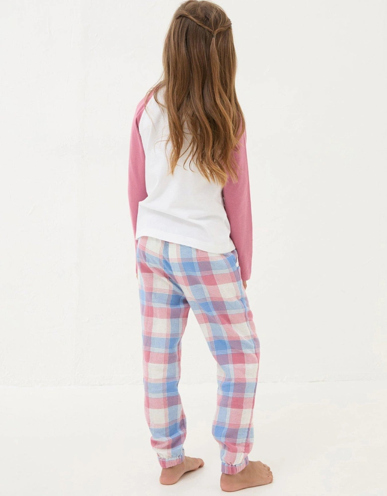 Girls Rabbit Check Pyjama Set - Multi