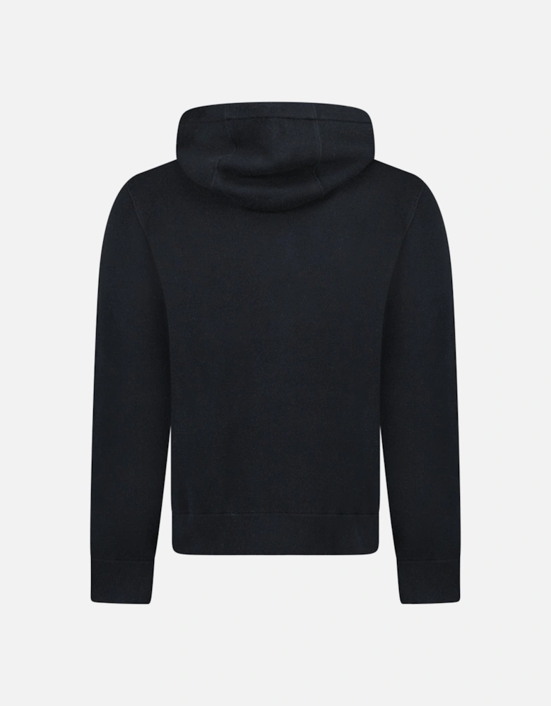 'Lindley' Knitted Cashmere Hoodie Black