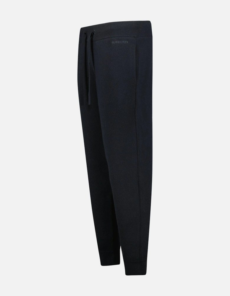 'Hunton' Knitted Cuffed Cashmere Sweatpants Black