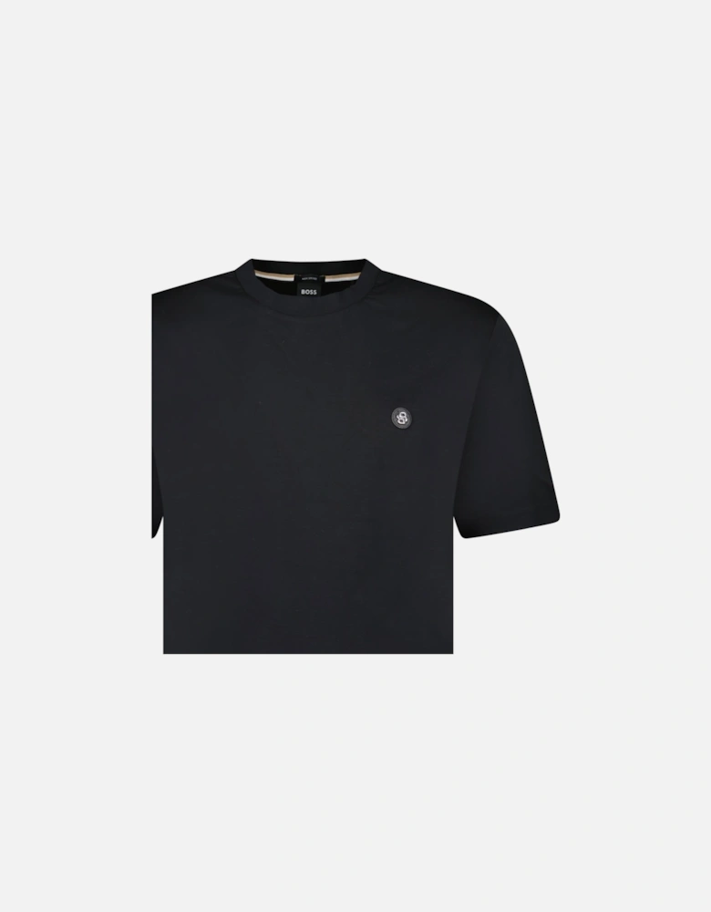 Black Rubberised Logo T-Shirt Black