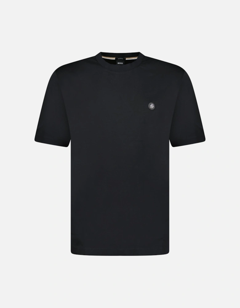 Black Rubberised Logo T-Shirt Black