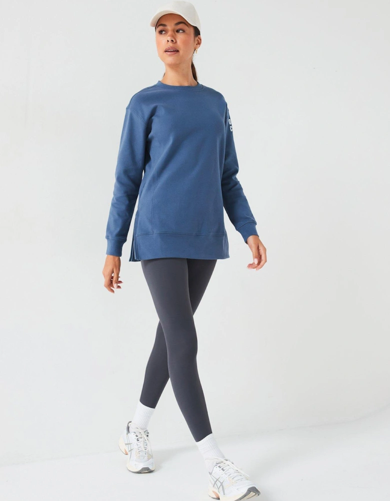 Women's Training Longline Crew - Blue