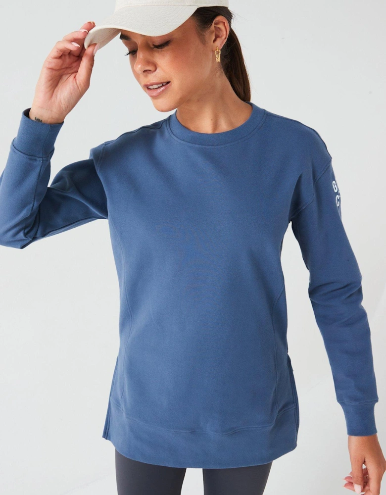 Women's Training Longline Crew - Blue