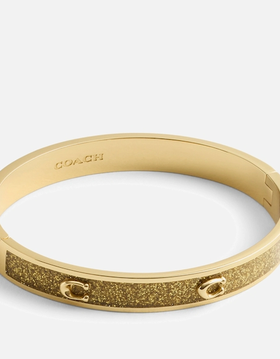 Signature C Glitter Gold-Toned Bangle Bracelet, 2 of 1