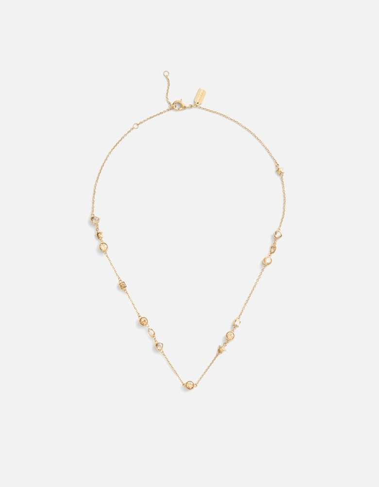 Signature Gold-Tone Star and Heart Station Necklace