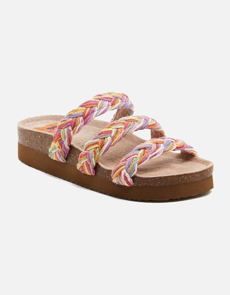 Ashley String Braid Cotton Women's Rainbow Sandals