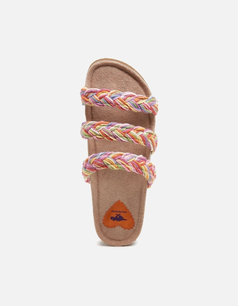 Ashley String Braid Cotton Women's Rainbow Sandals