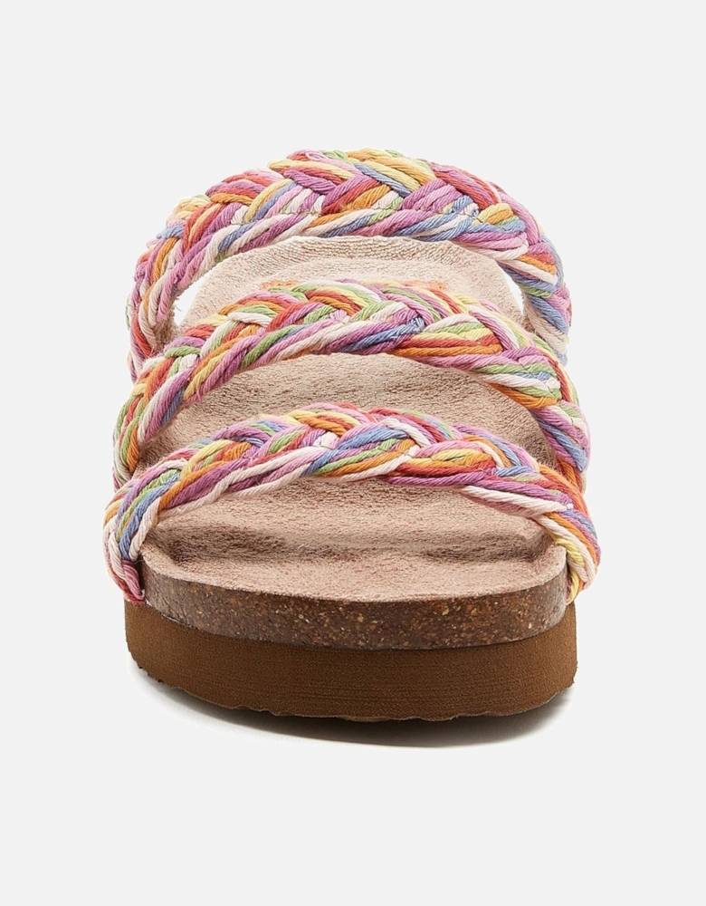 Ashley String Braid Cotton Women's Rainbow Sandals