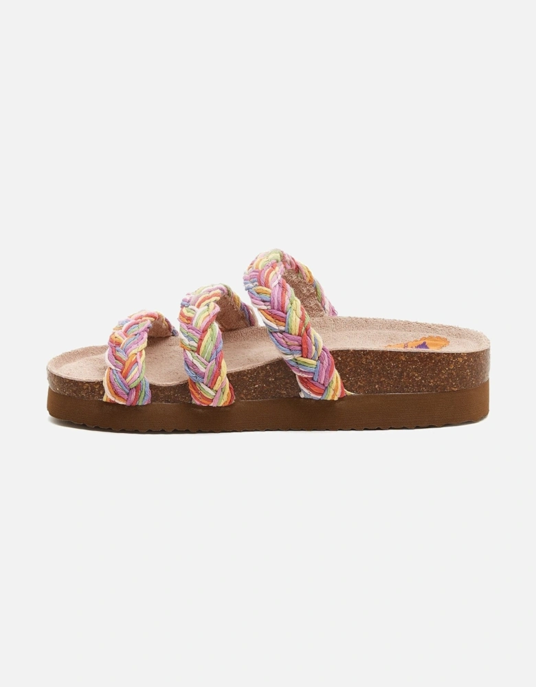 Ashley String Braid Cotton Women's Rainbow Sandals