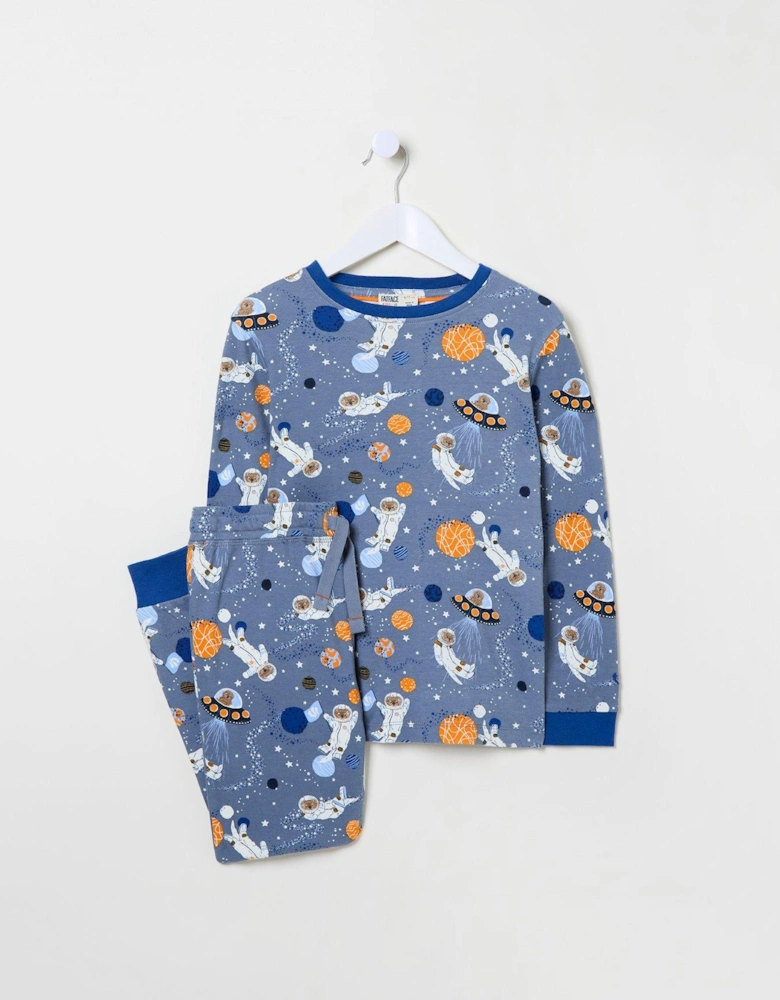 Boys Otter Snug Pyjama Set - Blue